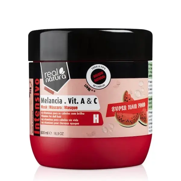 Máscara Super Hair Food Melancia Vitamina A+C Real Natura - 500ml
